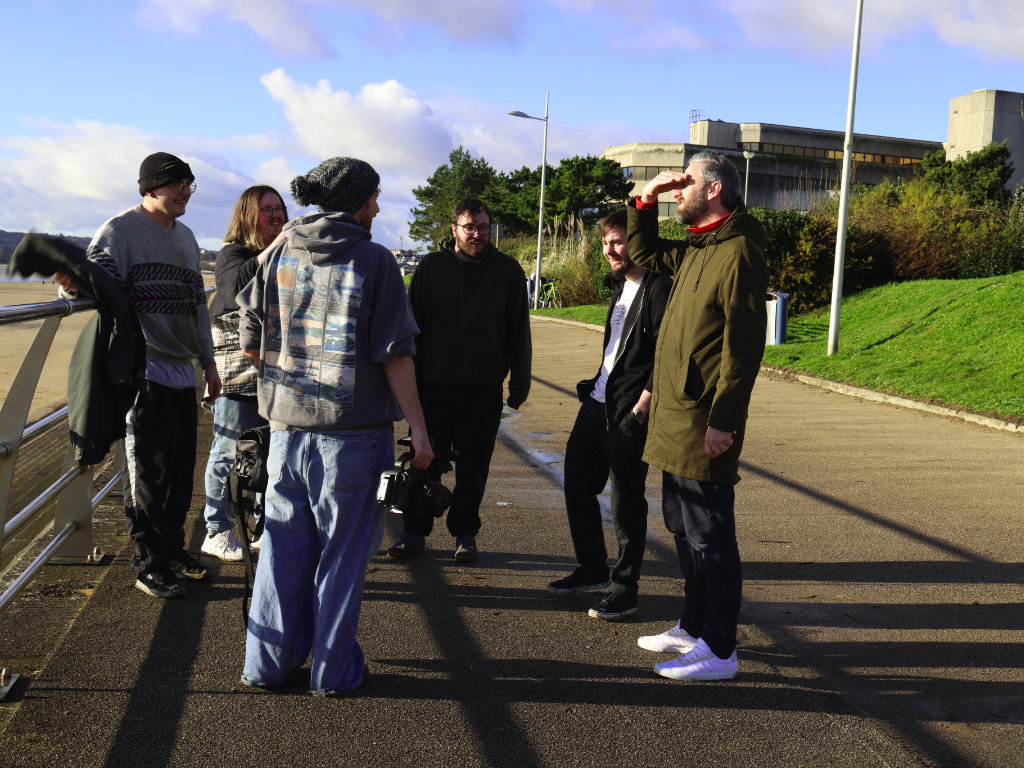 Out on set for a music video shoot